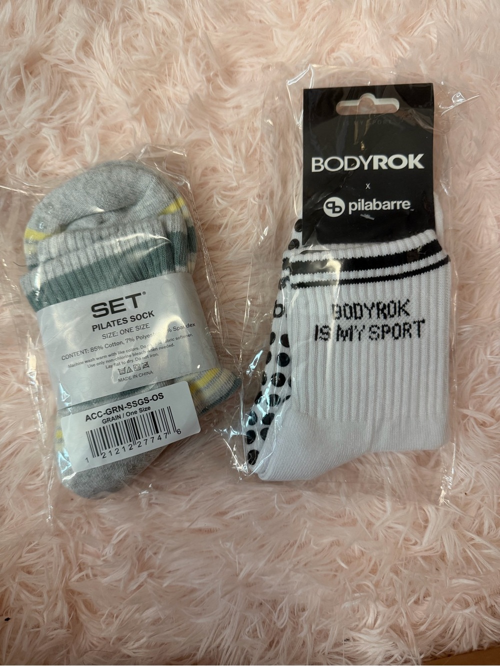 NWT Set Active and Bodyrok pilates grip socks